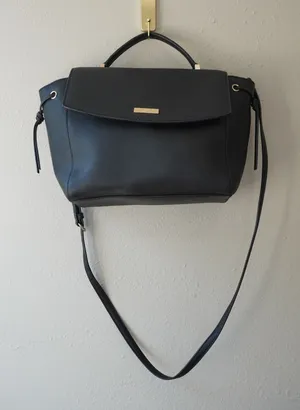 Kate Spade New York Black Saffiano Leather Crossbody Satchel Bag Classic thumbnail 1