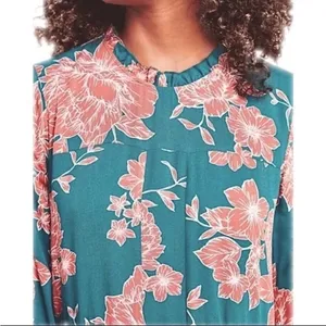 ANTHROPOLOGIE‎ Maeve Esther Floral Tiered Tunic Dress New NWT Small Green Orange thumbnail 3