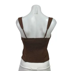 Abercrombie & Fitch Brown Sleeveless Sweetheart Smocked Cami Tank Top Size S thumbnail 3