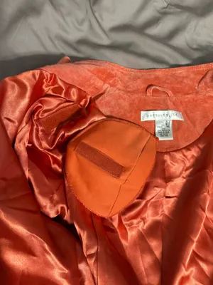 Vintage genuine leather biker jacket Orange Size L thumbnail 8