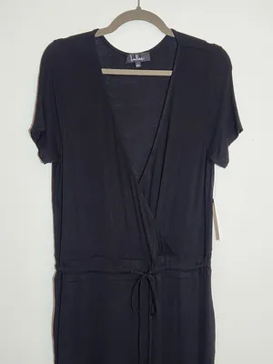 Lulus Black Surplice Jumpsuit Size Large NWT thumbnail 4