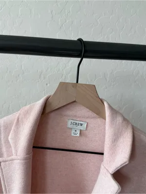 J.Crew Schoolboy Sweater Blazer Pink Knit Cotton thumbnail 3