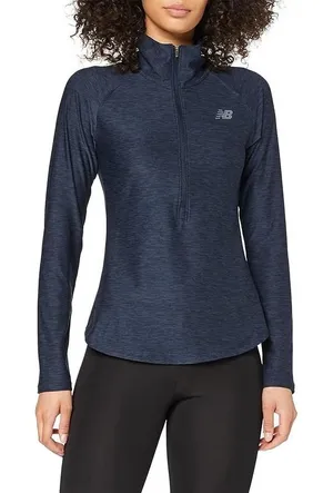 New Balance Sport Spacedye Blue Gray Half Zip Pullover Small‎ EUC thumbnail 1