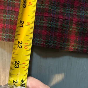 Madewell Tartan Plaid Short Sleeves-Rolled Cuff Top in Red and Green | Sz Medium thumbnail 8