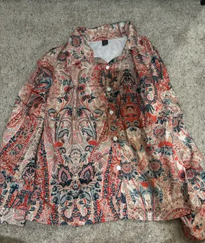 SheIn Paisley button down thumbnail 1