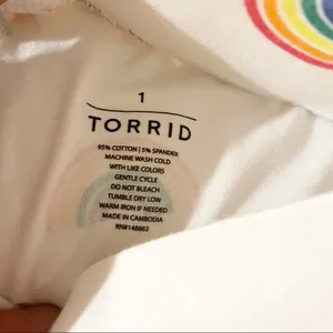 Torrid White Rainbow 1X Plus Size Celebrate‎ Love Print Bike Short thumbnail 4