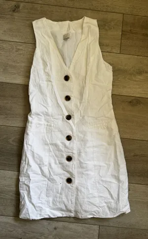 a new day White Mini Dress with Tortoiseshell Buttons thumbnail 1