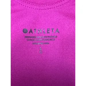 Athleta Pink Sleeveless Racerback High Neck Yoga Tank Athletic Crop Top Size L thumbnail 3