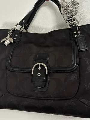 Vtg Y2K Coach Campbell Signature Izzy Fashion Large Black Satchel Purse 26241 thumbnail 2