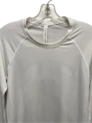 Lululemon Long Sleeve Athletic Top White Women Size 12 Thumbhole Lightweight thumbnail 3
