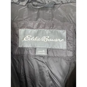 Eddie Bauer Womens XL Black Down Puffer Parka Hooded Quilted Jacket Coat thumbnail 3
