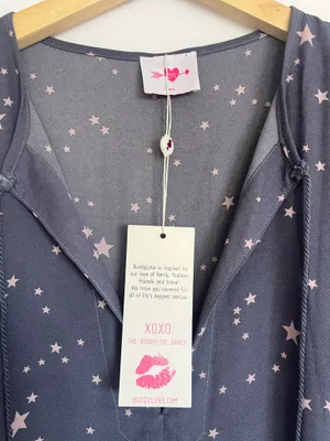 Y2K Buddy Love Gray Star-Print High low Dress thumbnail 2