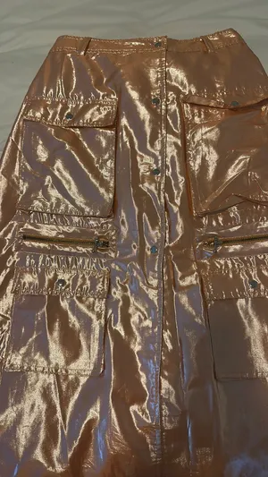 Anthropologie Metallic Orange Skirt thumbnail 10