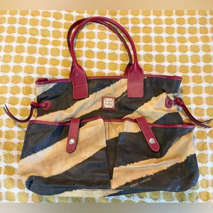 Dooney & Bourke Red and Brown Tote thumbnail 1