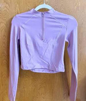 allure purple long sleeve crop shirt thumbnail 1