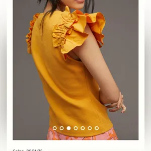 By Anthropologie Woven Ruffle Top thumbnail 3