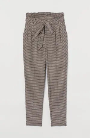 ZARA Plaid Paperbag Waist Trousers XS thumbnail 2