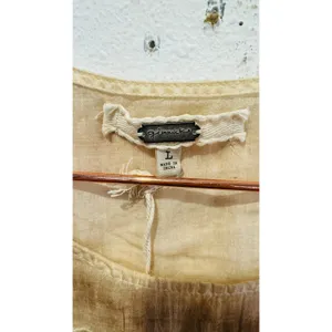 GIMMICKS by BKE Birch Tan Embroidery Lace Side Tie Boho Western Tank Top sz Large NEW thumbnail 7