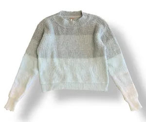 Free People‎ Autumn Sky Cloud Combo Striped Sweater Womens Size S Green Cream thumbnail 1