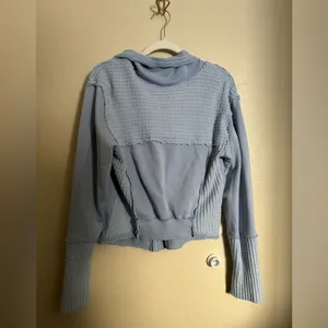 Free People Hazel Cardi Jacket Corsican Sea Blue Size Medium Zip Hoodie Sweater‎ thumbnail 8
