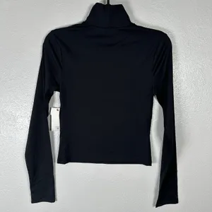 NEW Good American Weightless Turtleneck Top Size Small Black Long Sleeve Stretch thumbnail 2