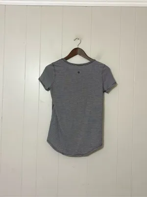 Lululemon Love Crew T-Shirt Black White Stripe Pima Cotton Size 4 thumbnail 8
