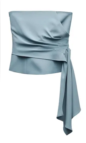 Zara blue Draped Bustier Top   thumbnail 1