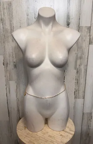 Gold Chain Waist Belt with Dangling Shell Charm – Adjustable Body Chain thumbnail 1
