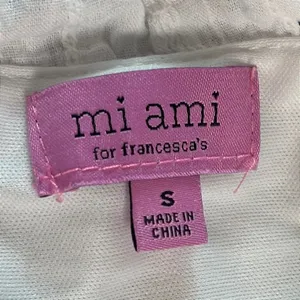 Mi Ami for Francesca's White Ruffle Bow Back Mini Dress Womens Small Cotton thumbnail 3