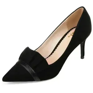 Journee Womens Black Ruffle Suede‎ Marek Pumps, Size 7 thumbnail 1