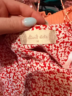 Altar'd State Dress Floral Mini Red and White thumbnail 3