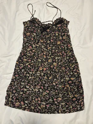 Mango black floral mini dress  thumbnail 3