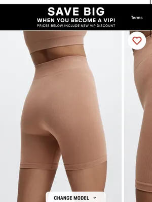 Fabletics medium Women's Peach/orange High-Waisted Seamless Biker Shorts thumbnail 6