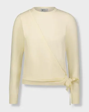 Meli Basic Tie Waist Wrap Sweater thumbnail 1