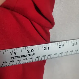 Sandro Sportswear Red Button Up Jacket Split Cowl Statement Collar Lined Size XL thumbnail 4