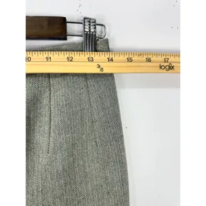 Andrea Viccaro Trousers Women 8 Grey Wool Herringbone High Waist Dress Pants thumbnail 5