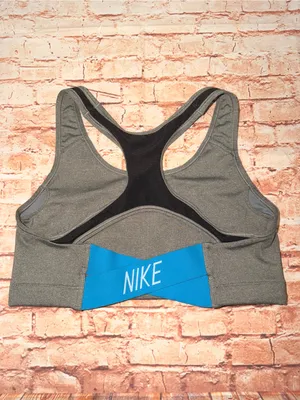 Nike Gray Dri-Fit Sports Bra with Blue Swoosh thumbnail 4