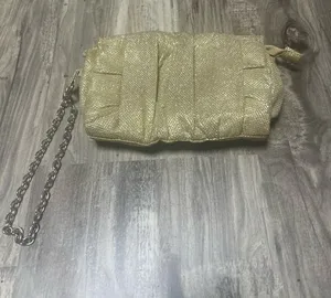 Apt 9 Gold Metallic Pleated Evening Clutch Bag Wristlet Purse thumbnail 1