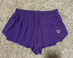 purple flowy shorts thumbnail 1