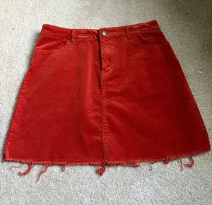 Burnt orange corduroy a-line skirt thumbnail 1