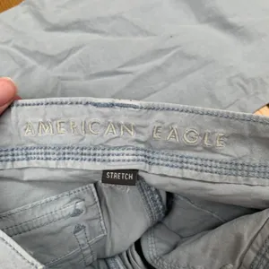 American‎ Eagle Baggy Jogger Cargo Pants Women 0 Blue Gray Stretch Wide Leg Y2K thumbnail 7