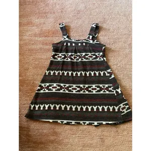Women’s Boho Knit Mini Sleeveless Tunic Geometric Print Button Up Two Pockets thumbnail 7