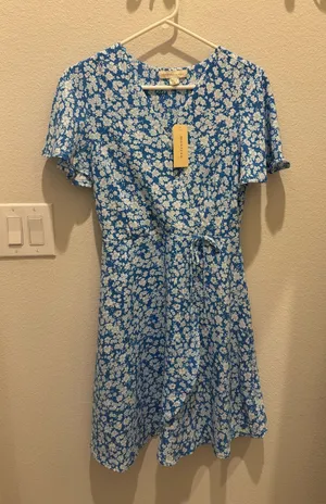 Monteau Los Angeles Blue and White Floral Dress thumbnail 1
