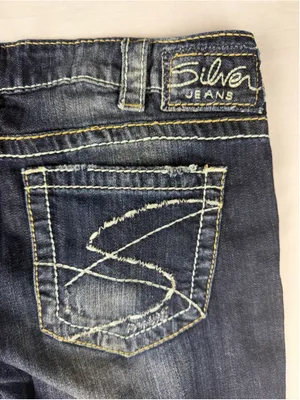 Silver Jeans Co W31 Santorini Capri Jeans Thick Stitch Y2K Denim Western Cowgirl thumbnail 5