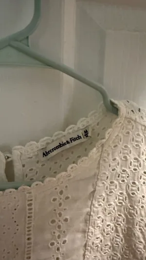 White Abercrombie Eyelet Top thumbnail 3