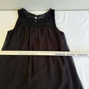 As You Wish Black Lace Chiffon Mini Dress Bohemian Parisian Dress Pompom Medium‎ thumbnail 10