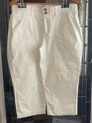Dockers Womens White Crops Capris Pants Size 10 Comfort Stretch Waistband thumbnail 1
