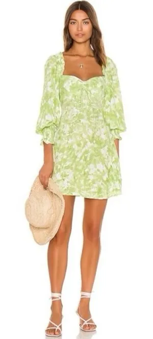 Faithfull The Brand Arianne Mini Dress | Long Sleeve‎ Romantic Puff Sleeve thumbnail 1