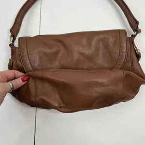 Juicy Couture Brown Leather Shoulder Bag Gold Turn Lock Hobo Saddle Bag thumbnail 12