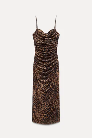 Zara Maxi Dress Mesh Cheetah Animal Print Leopard Bodycon Fitted thumbnail 24